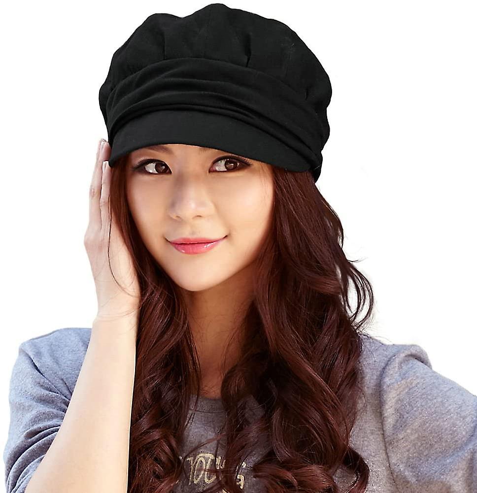 Ladies Peaked Cap Flat Cap Flat Cap Plain Newsboy Beret Hat Backerboy ...